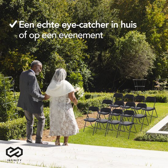 Infinity Goods Klapstoel - Vouwstoel - Eettafelstoel - Opklapbare Stoel - 43 x 47 x 80 CM - Stoel - Zwart
