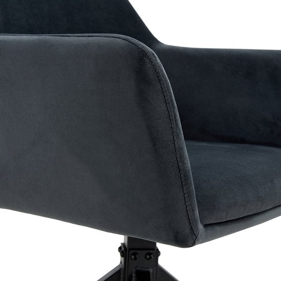 Multifurn - Chaise de salle à manger 'Tess' (velours, anthracite, lot de 2)