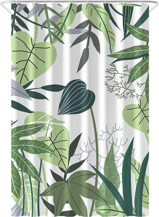 Loti Living Rideau de douche anti-moisissure - Jungle - Anneaux inclus - Imperméable - Polyester - Rideau de douche 120x200 cm
