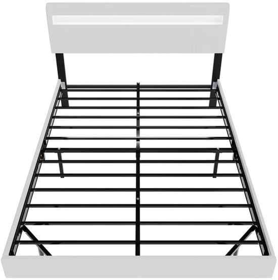 Lit suspendu Lisbon - 140x200cm - Cuir synthétique - Incl. LED - Blanc