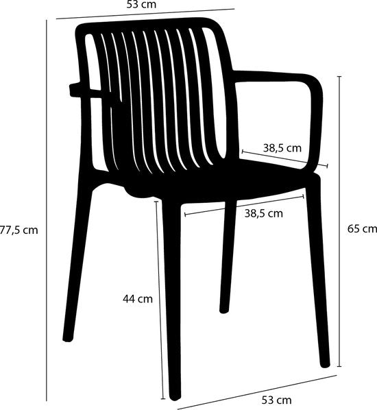 Mica Decorations Chaise de jardin Paloma - L53 x L53 x H78 cm - Polypropylène - Vert