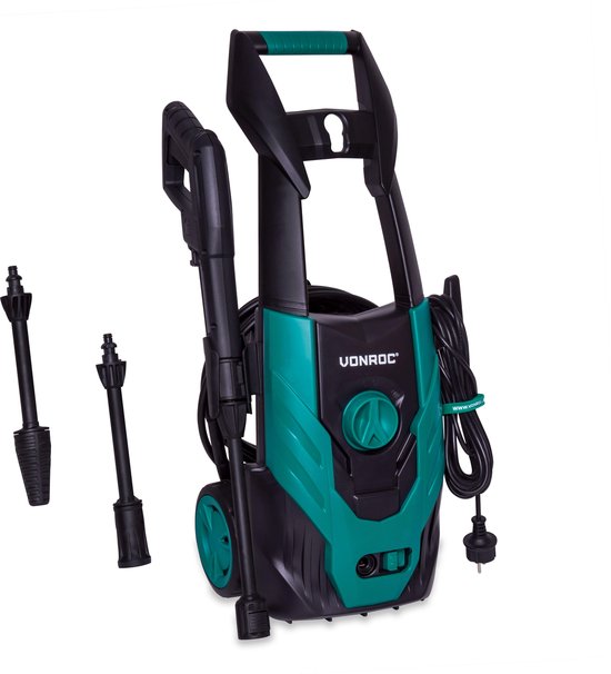 VONROC Nettoyeur haute pression V14-1 - 1400W - 110 bar - 390 l/h - tuyau de 5m, buses et accessoires inclus