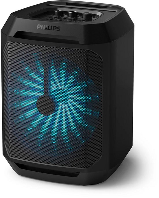 Philips Bluetooth Party Speaker TAX2208 - Karaoké - Lumières de fête - DBB Bass Boost - Jusqu'à 7 heures d'autonomie - Noir