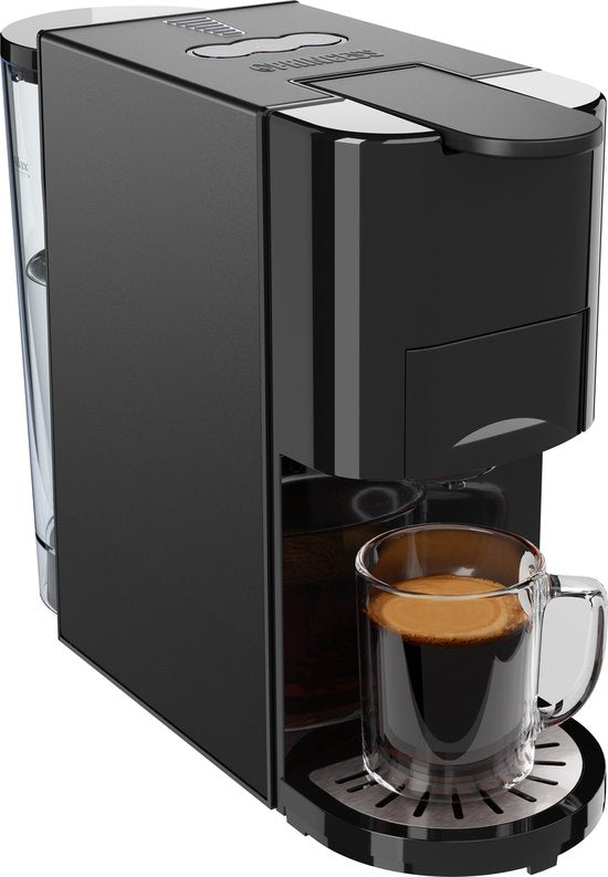 Princess 249454 Machine à café multi-capsules - 4 en 1 - Convient aux capsules Nespresso - Dolce Gusto - Noir / Argent