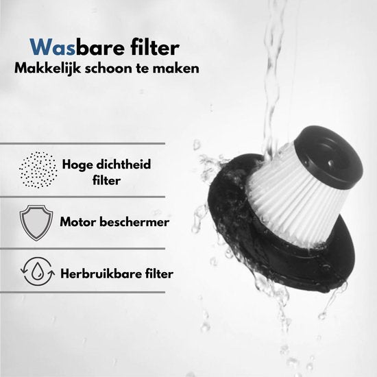 Aspirateur à main Turbo-7 - VAIVE - Aspirateur sans fil - Accessoires inclus - Noir / Gris