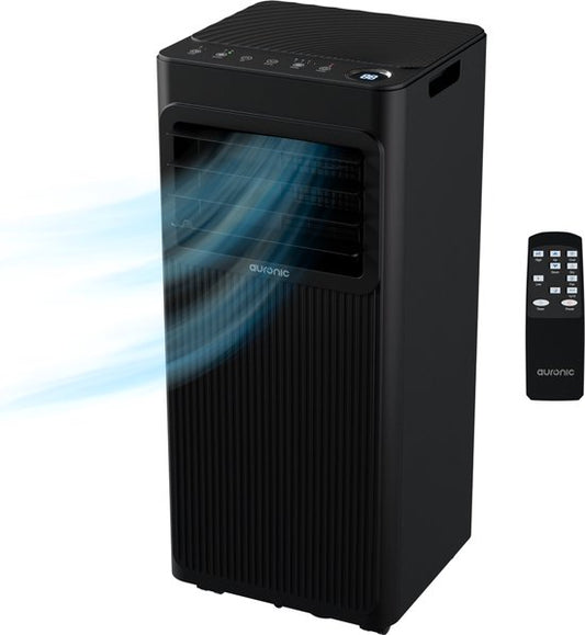 Auronic Mobile Air Conditioner - 7,000 BTU - 3-en-1 - Climatisation avec 2 kits d'étanchéité de fenêtre - Ventilateur - Déshumidificateur - Jusqu'à 20m² - Noir