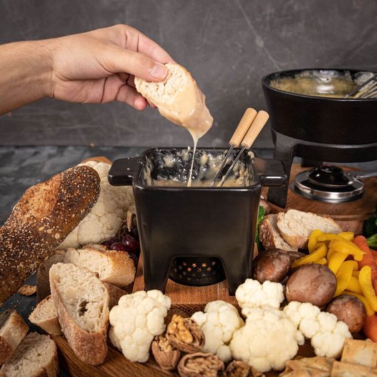 Boska Tapas Fondue set Nero L - Set à fondue - Lavable au lave-vaisselle et au micro-ondes - 400 ml