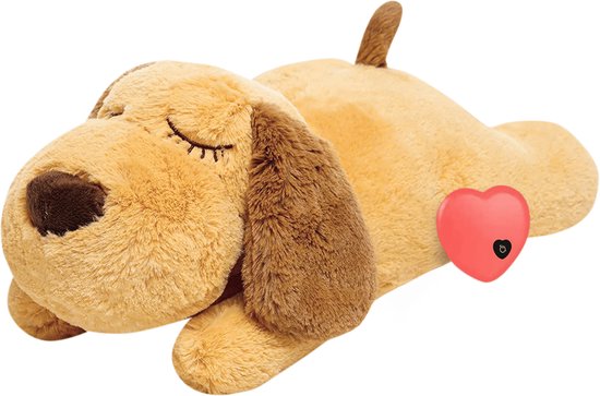 Vulpes Goods® Pets - Câlin de chien avec battements de cœur - Câlin de chiot - avec coussin chauffant