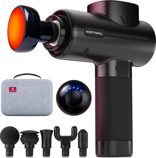 Masseur - Northwall - Pistolet de massage - 6 accessoires - Relaxation - Sans fil