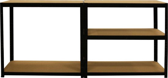 ERRO Étagère de rangement - 90 cm de large - Capacité de charge 875 kg - Montage sans vis - Noir