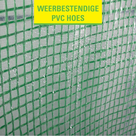 Kinzo Garden Greenhouse - Serre en plastique - Serre de jardin avec 3 étages - Cadre métallique - Couverture imperméable - 143 x 73 x 195 CM - Vert