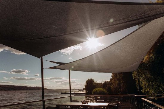 Feel Home - Toile d'ombrage - Protection solaire - Triangle - 3,6 m - Gris foncé