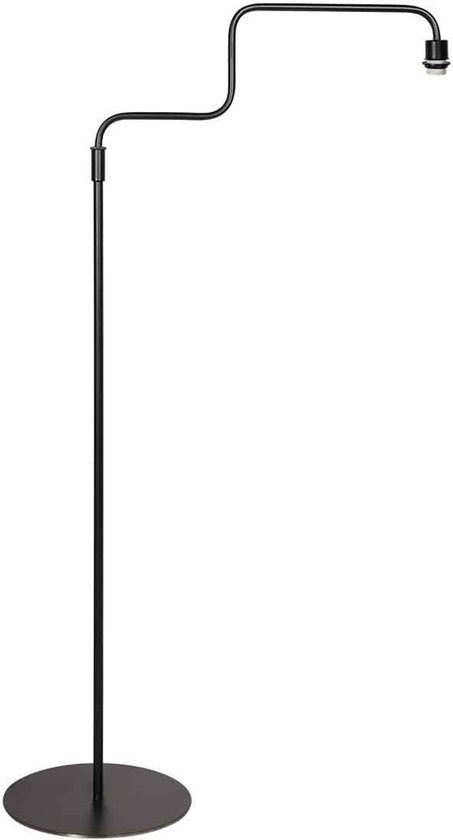 Lampadaire noir Bloeba 4169ZW de Steinhauer avec hauteur réglable (150-165 cm) et bras pivotant extensible jusqu'à 66 cm, base en métal avec abat-jour en velours bleu Ø40cm, design tendance pour l'intérieur.