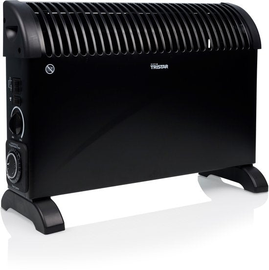 Tristar KA-5104 Convecteur de chauffage - 3 niveaux de chaleur - Avec minuterie - 750/1250/2000 W - Thermostat réglable - Fonction Turbo - Chauffage silencieux - Noir