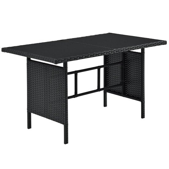 Ensemble de salon Manacor - Polyrotan - Noir/blanc