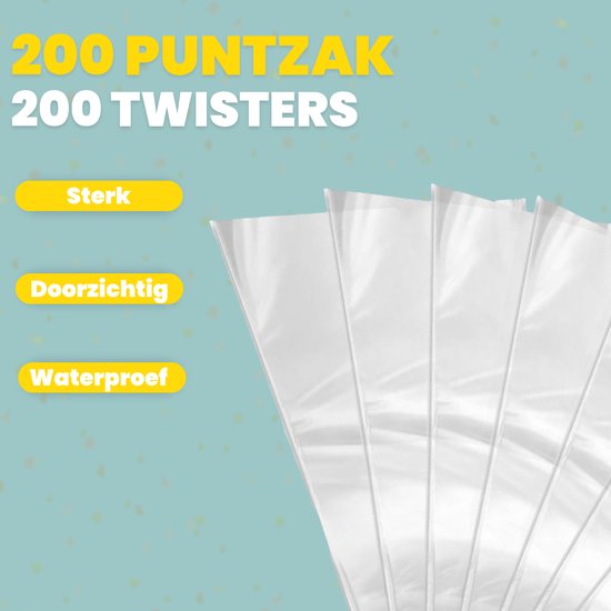 Feestio Sacs de partage Gourmet Bag - 200 pièces - Sacs de bonbons - Sacs de friandises Fête d'enfants - Sacs en cellophane transparents - Sacs cadeaux - Sac de bonbons