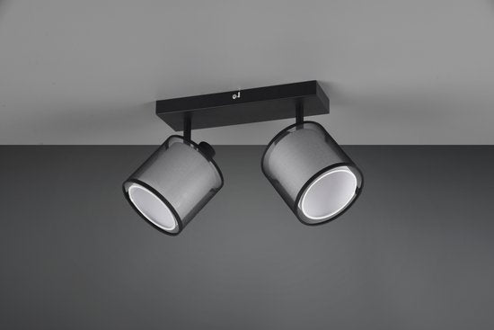 Trio leuchten - LED Ceiling Spot - Plafonnier - E14 - 2 lumières - Rectangle - Noir - Aluminium