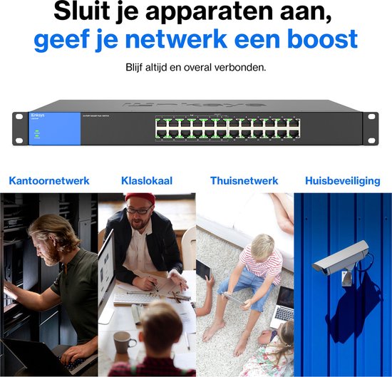 Linksys LGS124P - Commutateur réseau - Non administré - Commutateur PoE - 1000 Mbps - 24-Ports