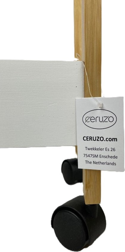 Ceruzo Storage Trolley - Etagère de cuisine mobile - 3 étages-Bambou et MDF -incl. roues 29x20xH80 cm