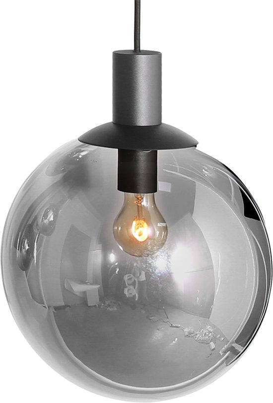 Steinhauer - lampe suspendue - Bollique LED - noir - verre métal verre fumé - lampe design - E27 GU10 - 3798ZW