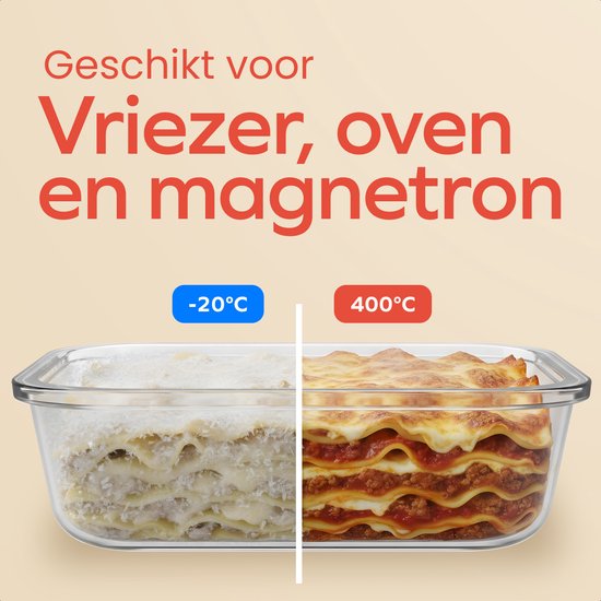 KitchenBrothers Meal Prep Trays - Plateaux fraîcheur en verre - hermétique - sans BPA ni PFAS - 1L - verre - 10 pièces