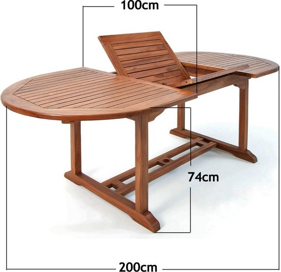 Table de jardin Casaria - Bois d'eucalyptus certifié FSC® - Brun