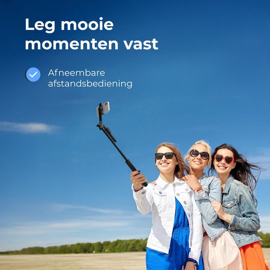 Bâton selfie - 3 en 1 - avec télécommande - Pour iPhone et Samsung - Trépied pour téléphone - Bluetooth - Smartphone - Luft