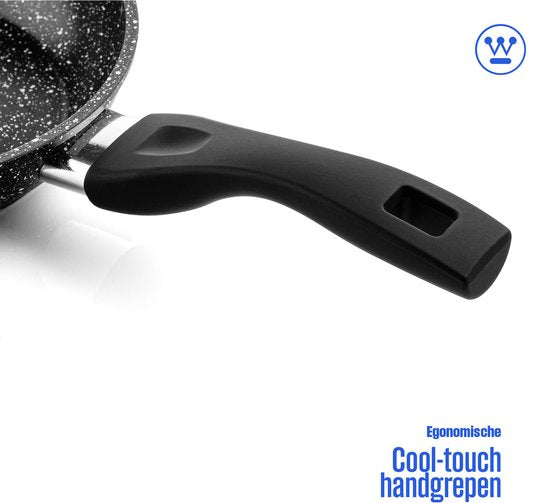 Westinghouse Poêle à griller - Ø 28 cm - Poêle à induction - Sans PFOA - Marbre noir