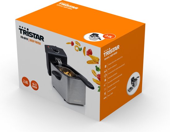 Tristar Fryer FR-6919 - Friteuse petite - Friteuse 2 litres - 800W - Friteuse de camping - acier inoxydable