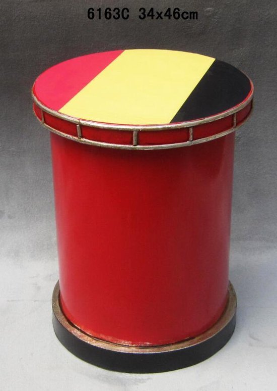 Tabouret pouf version Belgique Diables Rouges