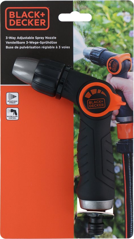 BLACK+DECKER Buse de pulvérisation - 3 supports - Universelle - Noir/Orange