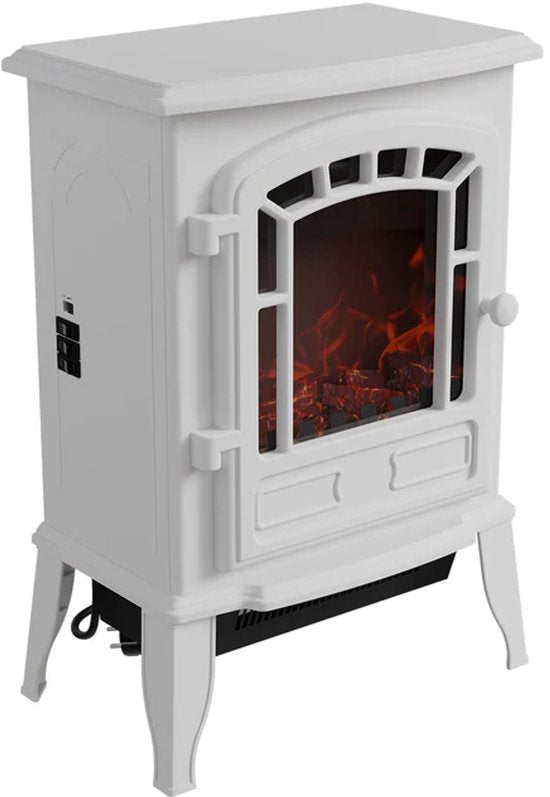 Foyer électrique - Effet de flamme inclus - Blanc