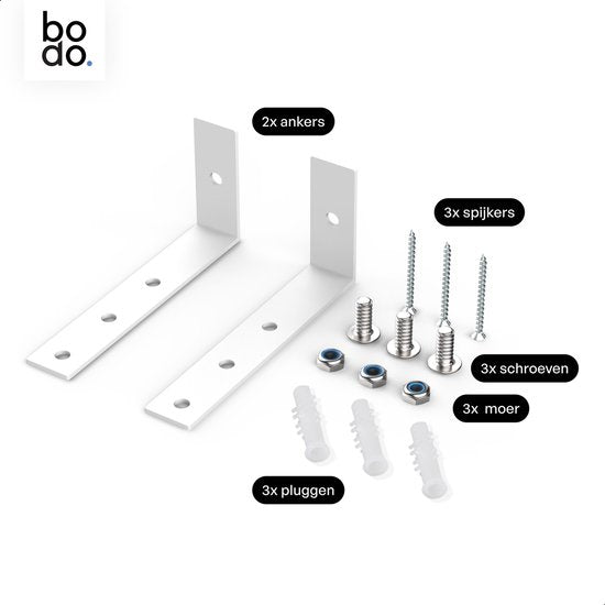 Bodo® Set d'ancrage mural blanc - Pour le dispositif de levage de lave-linge Bodo