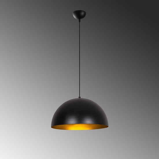 Lampe suspendue moderne noir et or 40 cm | Canti