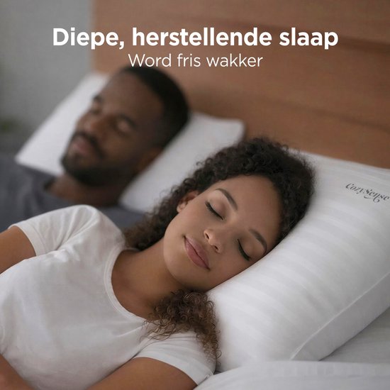 Oreiller CozySense® - Lot de 2 - 50x70 CM - Oreiller de sommeil de qualité supérieure - Enveloppe 100% coton - Oreiller - Oreiller de soutien pour les dormeurs sur le côté, le ventre et le dos