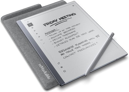 reMarkable - Étui protecteur pour tablette papier - Design fin et avec porte-stylo - Doublure souple - Pour un transport et un stockage sûrs - Polymère gris
