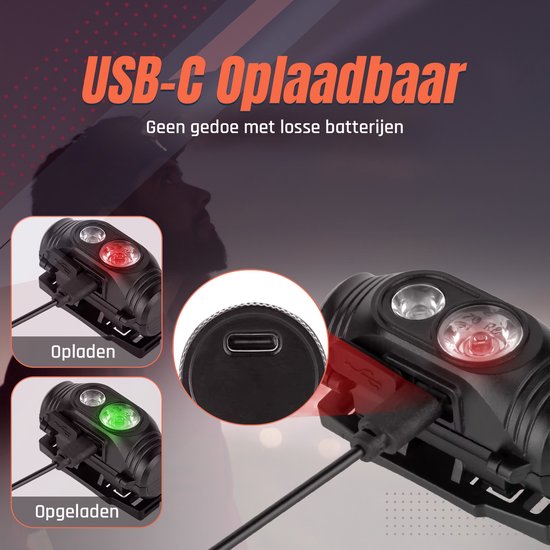 Ever Trex Ultra Light Headlamp LED Rechargeable - Lumière blanche et rouge - 150Lumen - Inclinable - Running - Emergency Pack - Camping - Camper