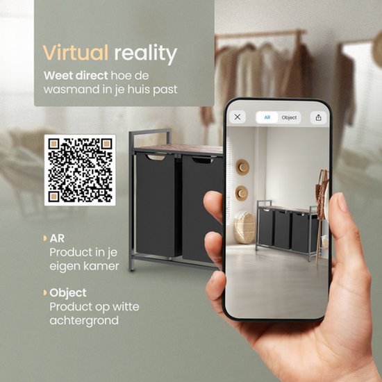 O'DADDY® Laundry Basket 3 Boxes - Trieur de linge - Extensible - Assemblage facile - 92.5 x 33 x 71 cm - Capacité 114L - 3 Sacs - Bois brun - Métal noir - Paniers à linge - Boîte à linge