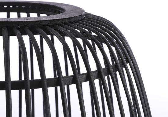 Mica Decorations Lampe à poser Nimes - H37 x Ø29 cm - Bambou - Noir