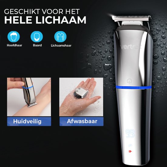 Vertrex 6 in 1 Beard Trimmer Pro+ Bodygroomer Men - Nose trimmer - Clippers - Shaver - Trimmer Beard and Body