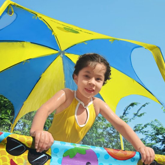 Bestway Steel Pro Kids' Pool - Parasol UV et pulvérisateur d'eau rafraîchissante - 244x51 cm
