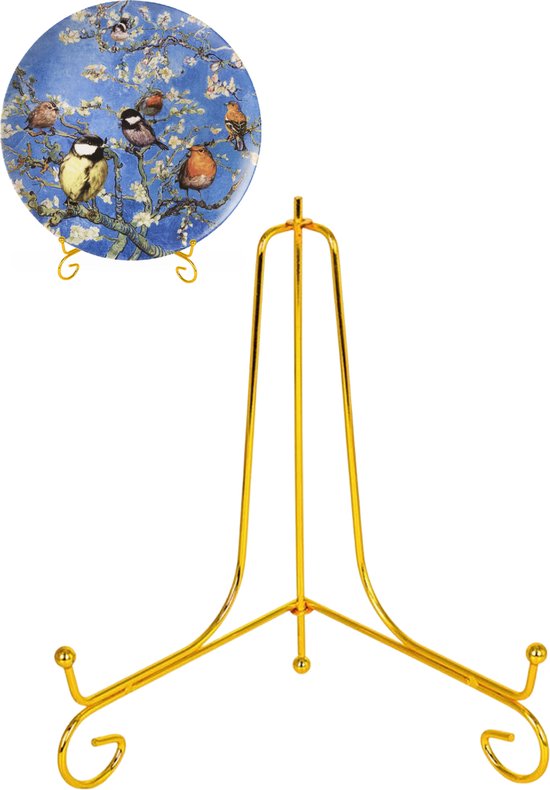 Support pour enseignes aériennes - Grand - Enseignes et livres - Présentoir - Stand - Support - Support - Rack - Cintre - Enseignes ornementales - Livre de cuisine - Or - Métal