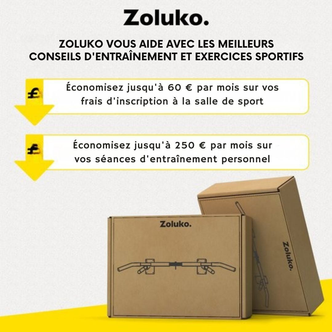 Barre de traction murale Zoluko Professional - Capacité de charge de 150 kg - E-book inclus - Montage facile - pour le sport à domicile - Noir