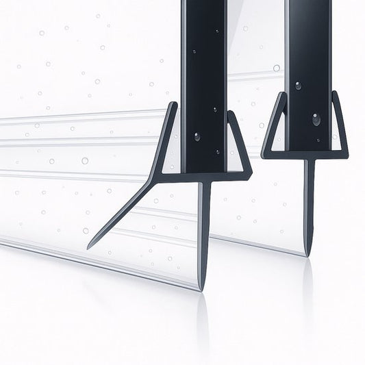 Barre de douche en dessous - 2 bandes - Fixation facile - Obturateur d'eau - Barrière d'eau douche - 8 à 12mm - Luft