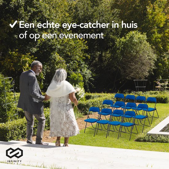 Infinity Goods Klapstoel - Vouwstoel - Fluweel - Eettafelstoel - Opklapbare Stoel - 43 x 47 x 80 CM - Stoel - Blauw