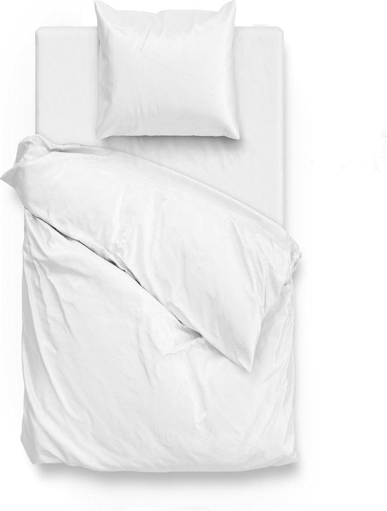 ZoHome Satinado Housse de couette - Double - 200x200/220 cm - Blanc