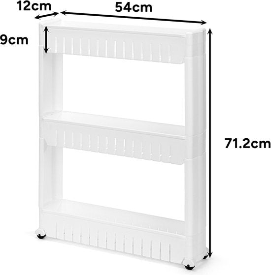 Home&Comfort Chariot de cuisine à roulettes - Rangement compact - 3 étages