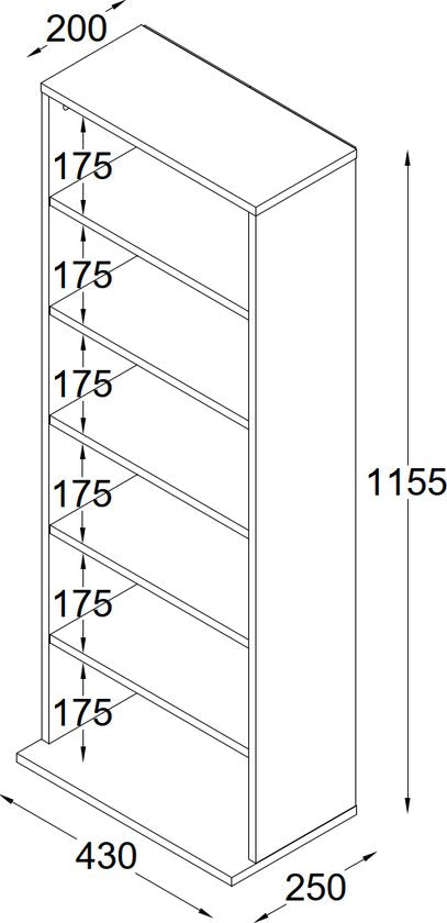 Armoires de rangement CD - TheBestOfFurniture - à 6 compartiments - jeux - ouverte - blanc