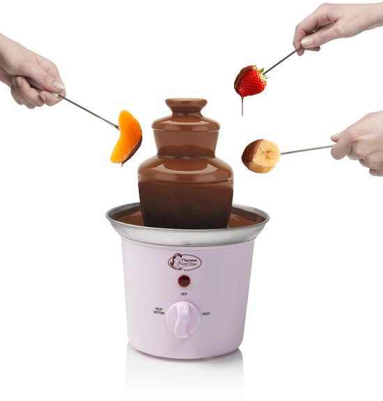 Bestron Fontaine à Chocolat ACF300P - Fondue au chocolat - 3 étages - Rose - Garantie 5 ans