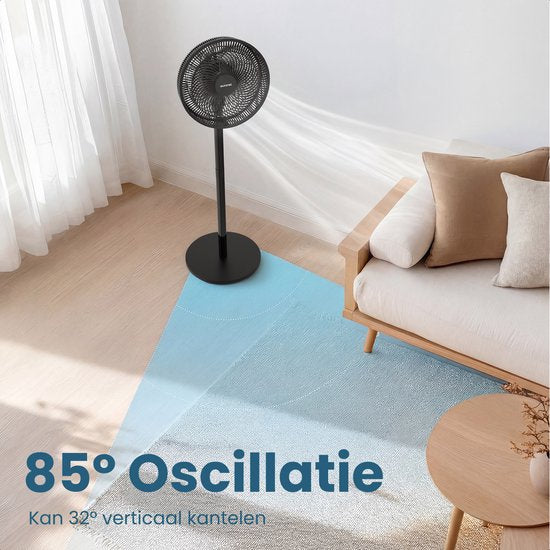 Ventilateur tripode Auronic - Ventilateur sur pied - réglable en hauteur - rotatif - silencieux - 3 vitesses - ventilateur silencieux - noir